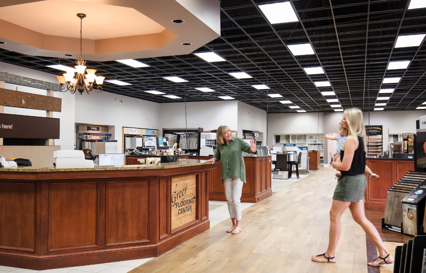 Couple shopping flooring 