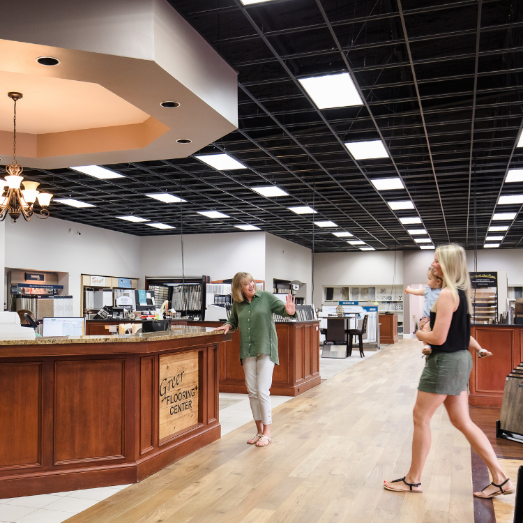 Couple shopping flooring 