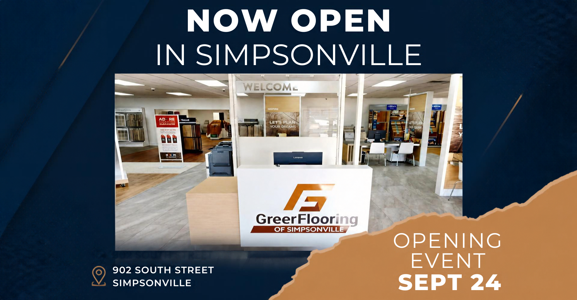 Greer flooring showroom displays