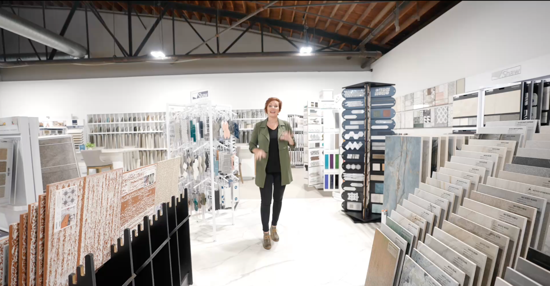 Greer flooring showroom displays